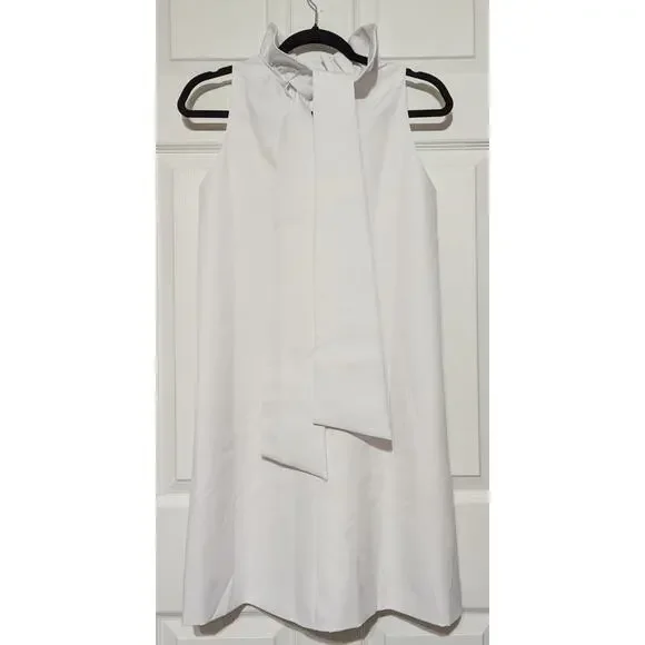 Tuckernuck White Blythe Dress Sleeveless Ruffle Collar Mini Dress Size Small (S)